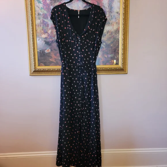 Free People | Dresses | Nwot Rare Free People Strawberry Print Grunge Maxi  Dress | Poshmark